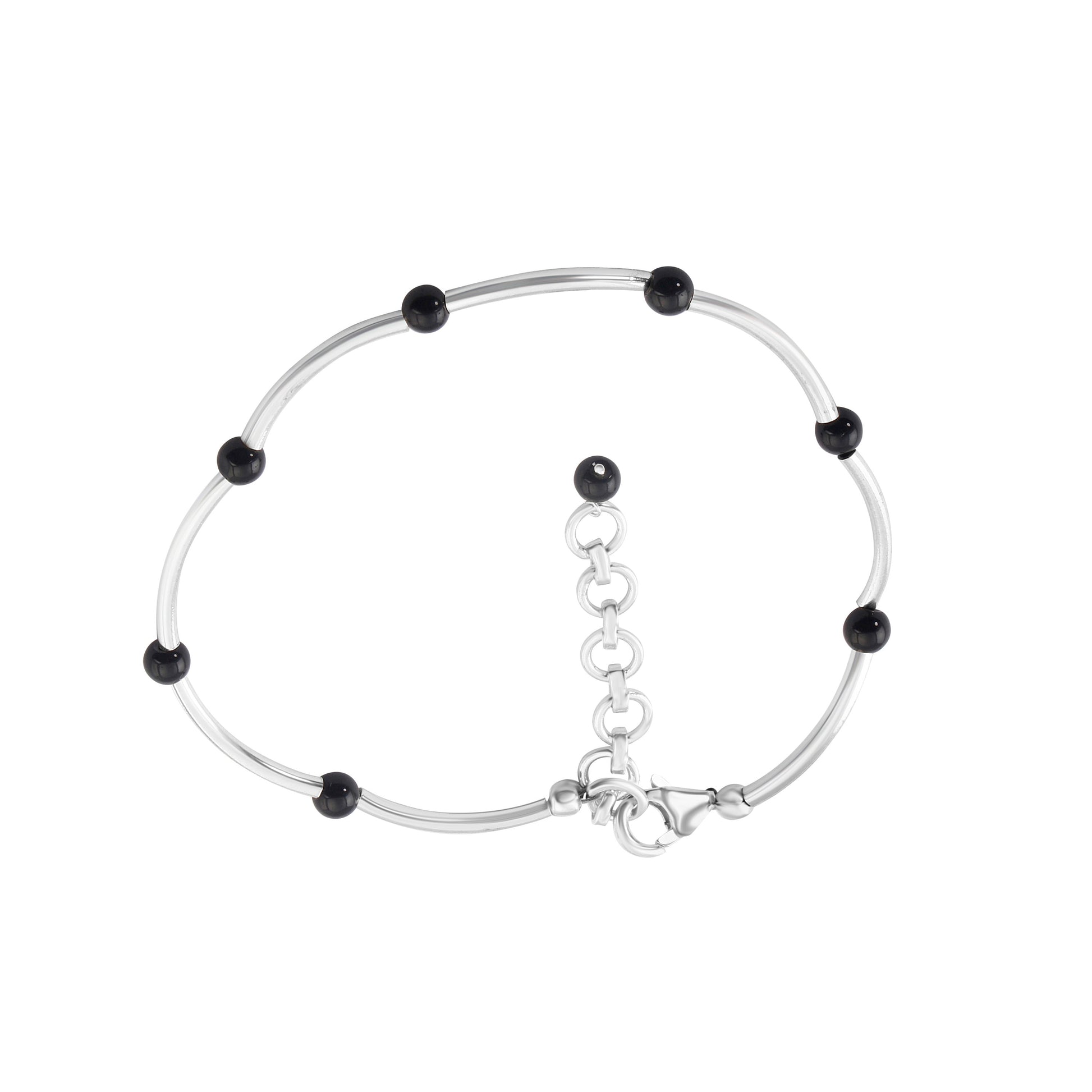 Genuine Black ONYX Beautiful Gemstones 925 SILVER Tubes Bracelet Anklet, Pipes Bracelet Anklet, Leo Zodiac December Birthstone, Australia, Zorbajewellers
