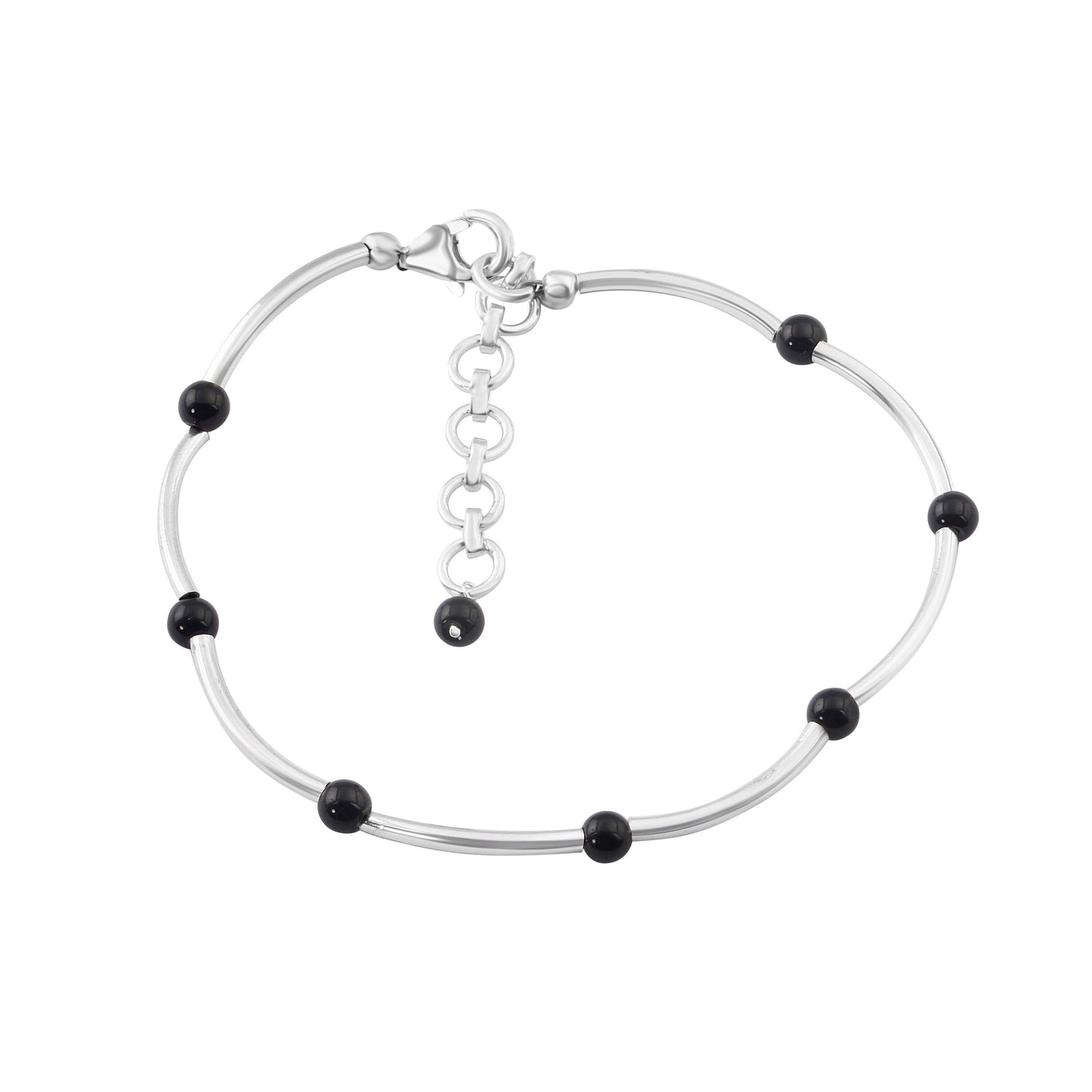Genuine Black ONYX Beautiful Gemstones 925 SILVER Tubes Bracelet Anklet, Pipes Bracelet Anklet, Leo Zodiac December Birthstone, Australia, Zorbajewellers