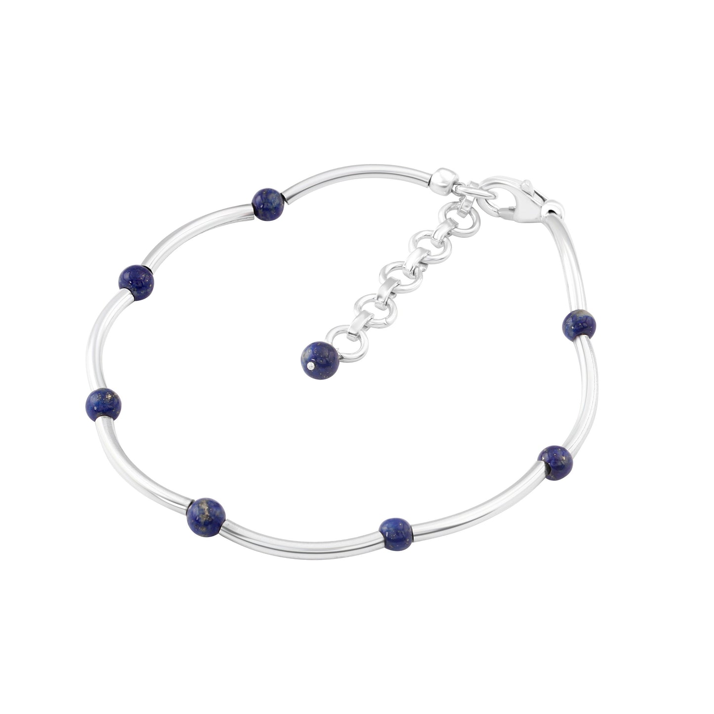 Genuine Blue Lapis Beautiful Gemstones 925 SILVER Tubes Bracelet Anklet, December birthstone, Sagittarius, Capricorn gift, Australia, Zorbajewellers