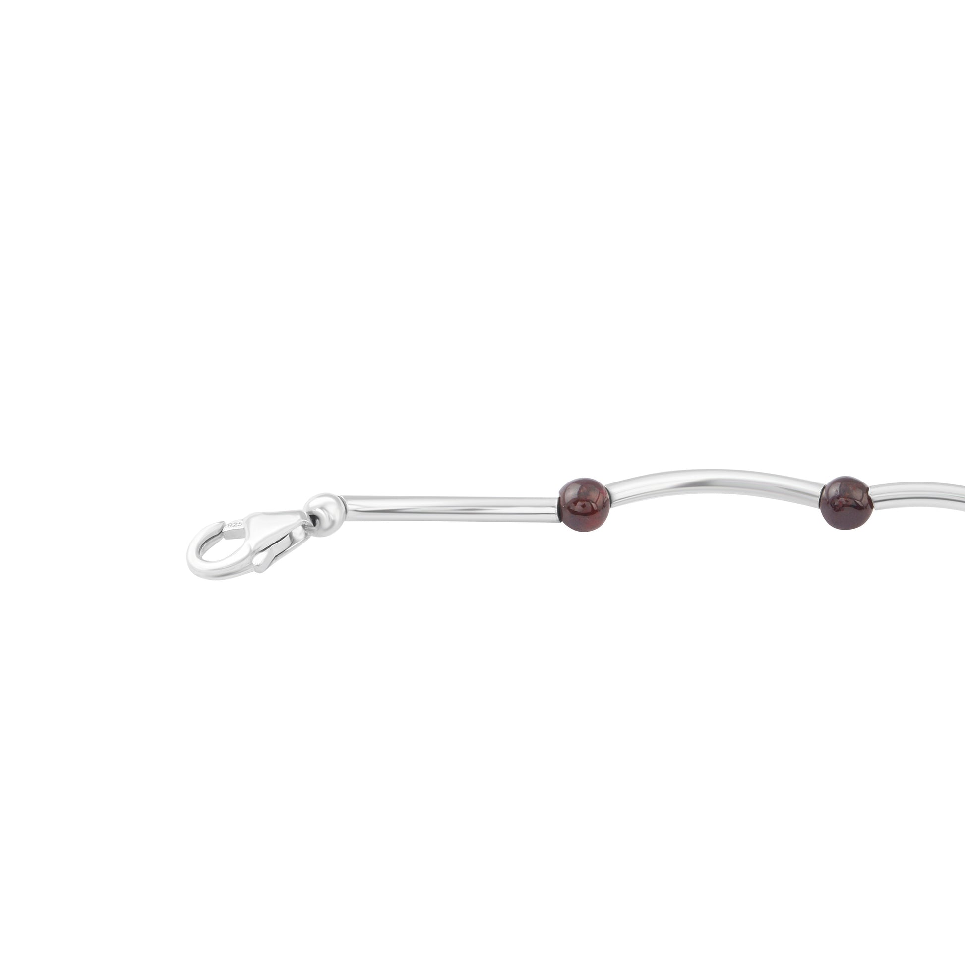 Genuine Red Garnet Beautiful Gemstones 925 SILVER Tubes Bracelet Anklet, Capricorn Zodiac January Birthstone, Australia, Zorbajewellers