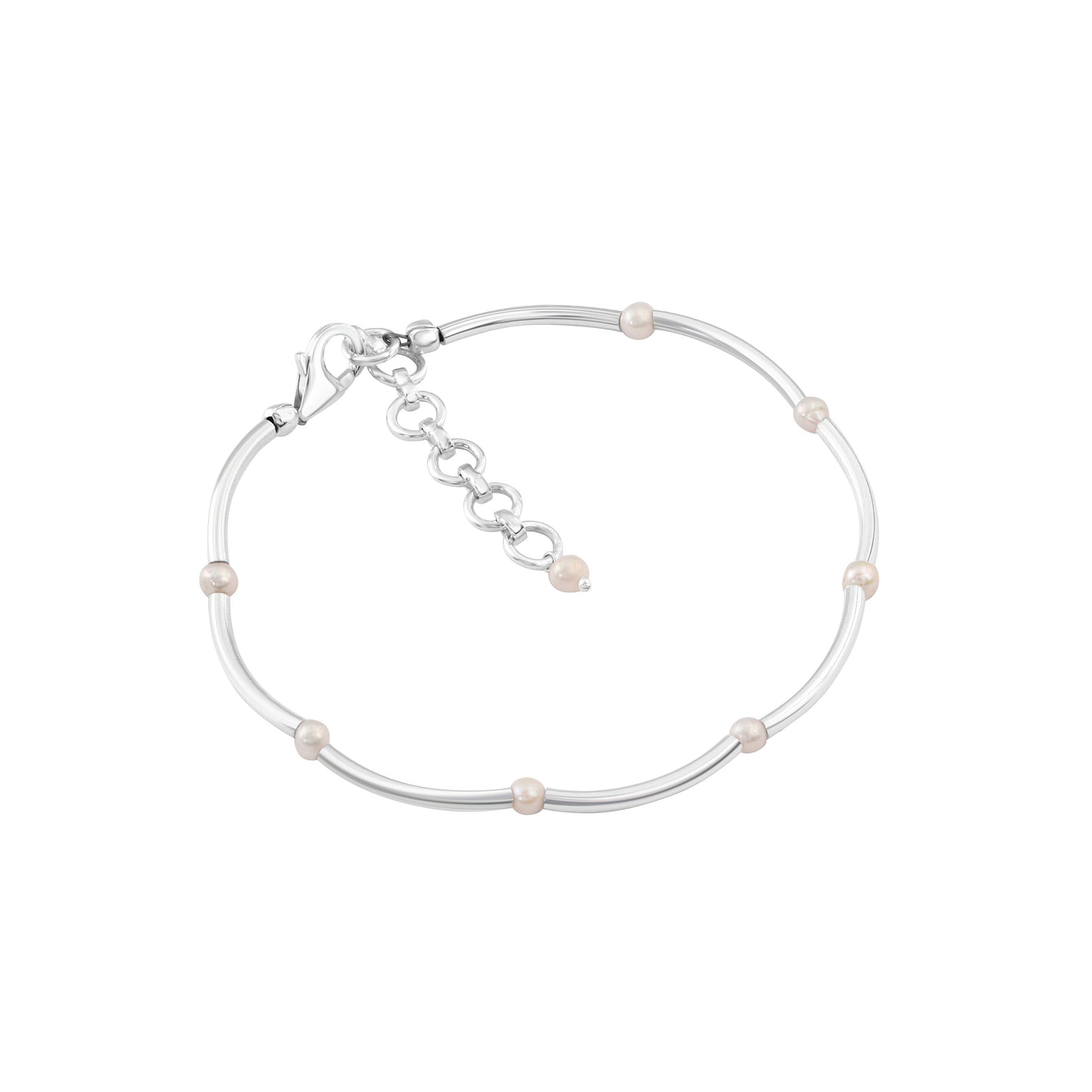 White Genuine Pearl Beautiful Gemstones 925 SILVER Tubes Bracelet Anklet, Pipes Bracelet Anklet, June Birthstone, Australia, Zorbajewellers