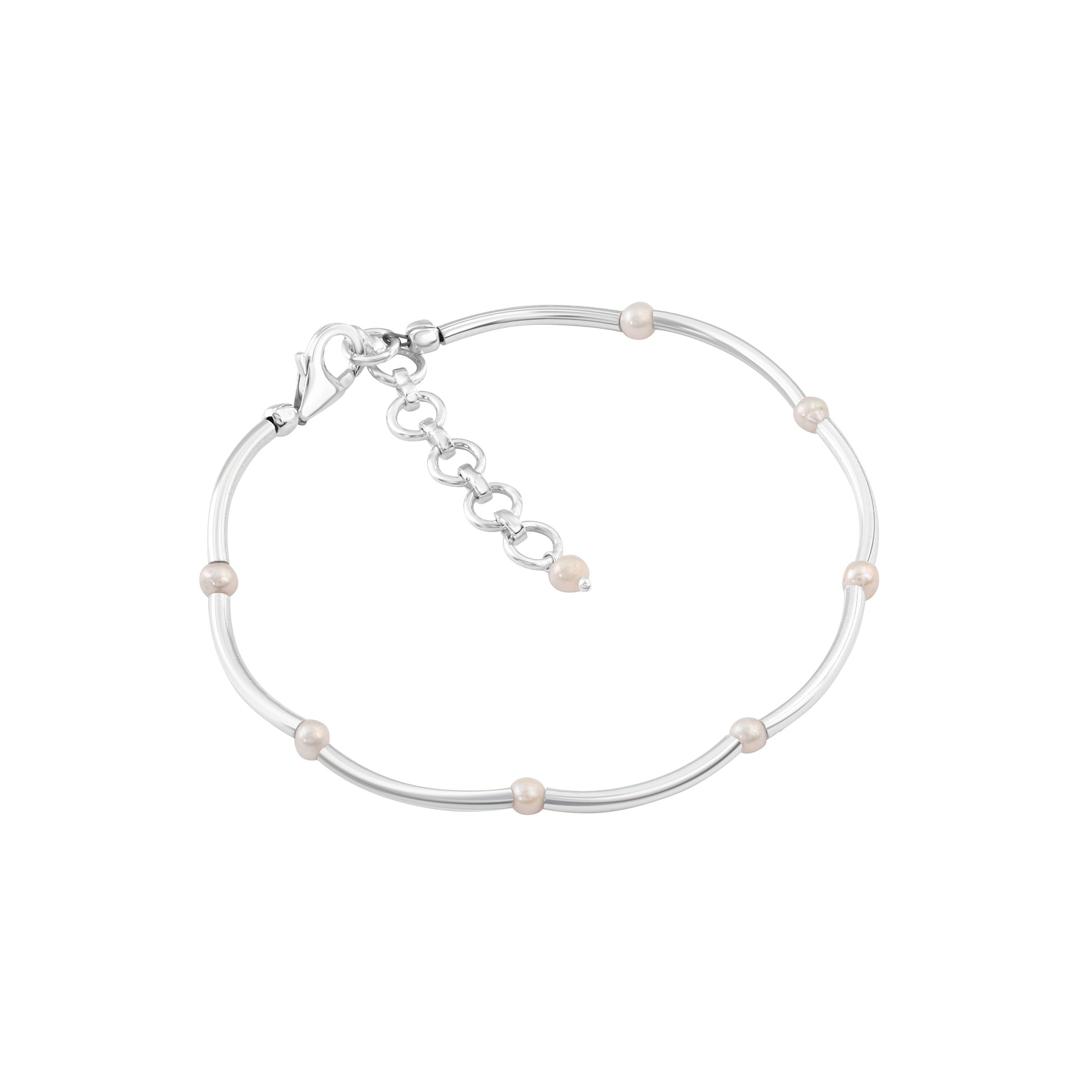White Genuine Pearl Beautiful Gemstones 925 SILVER Tubes Bracelet Anklet, Pipes Bracelet Anklet, June Birthstone, Australia, Zorbajewellers
