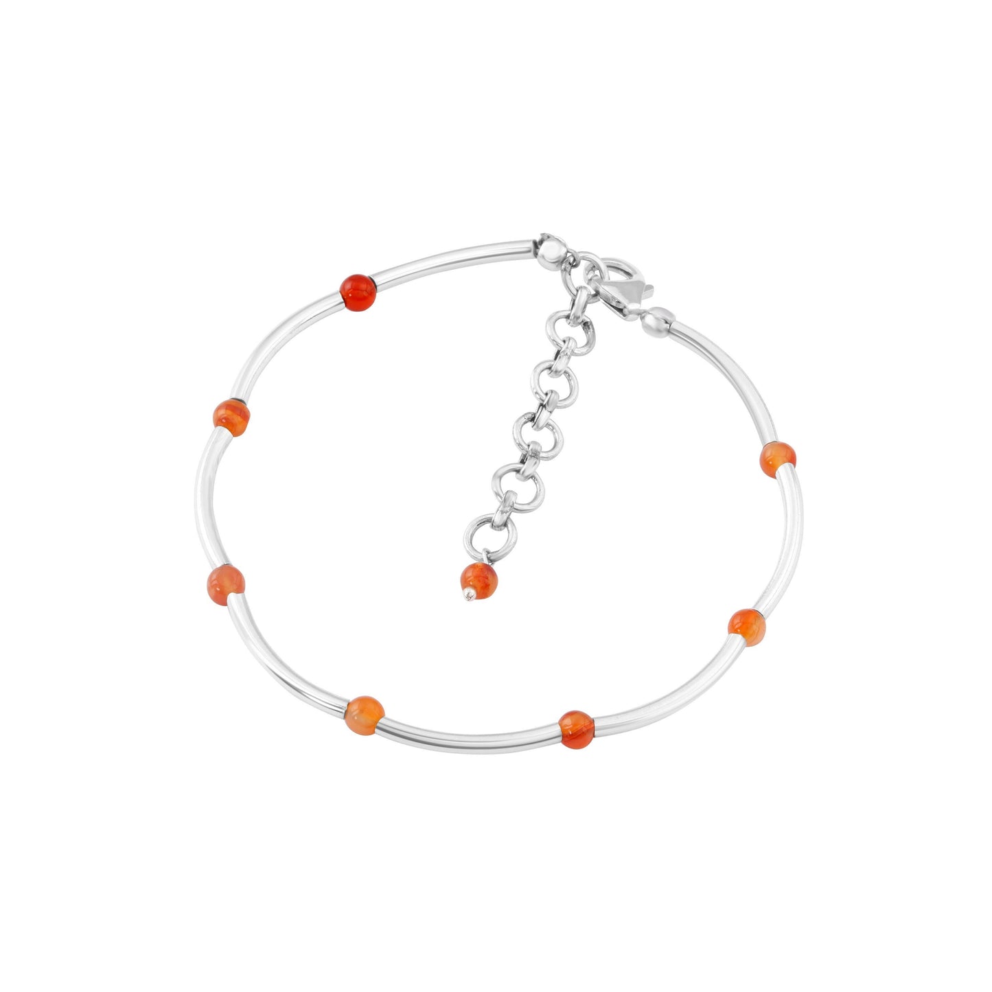 Genuine Carnelian Beautiful Gemstones 925 SILVER Tubes Bracelet Anklet, August Birthstone Virgo Zodiac Gift, Australia, Zorbajewellers