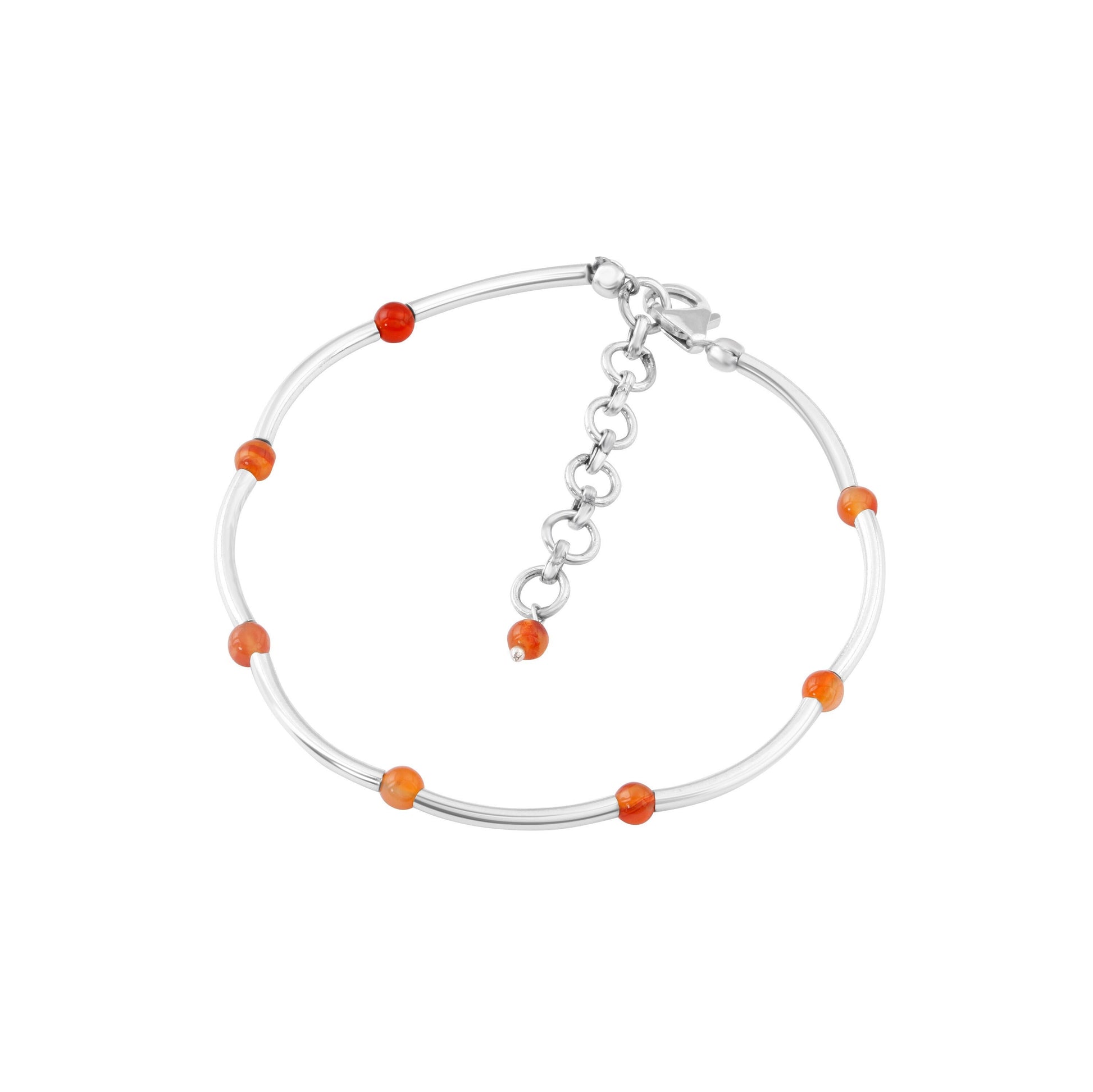 Genuine Carnelian Beautiful Gemstones 925 SILVER Tubes Bracelet Anklet, August Birthstone Virgo Zodiac Gift, Australia, Zorbajewellers