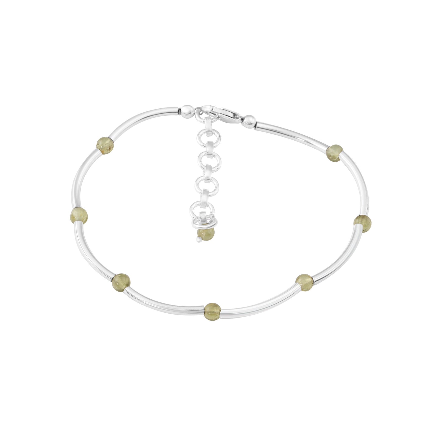 Genuine Peridot Beautiful Gemstones 925 SILVER Tubes Bracelet Anklet, Leo Zodiac, August Birthstone Gift, Australia, Zorbajewellers