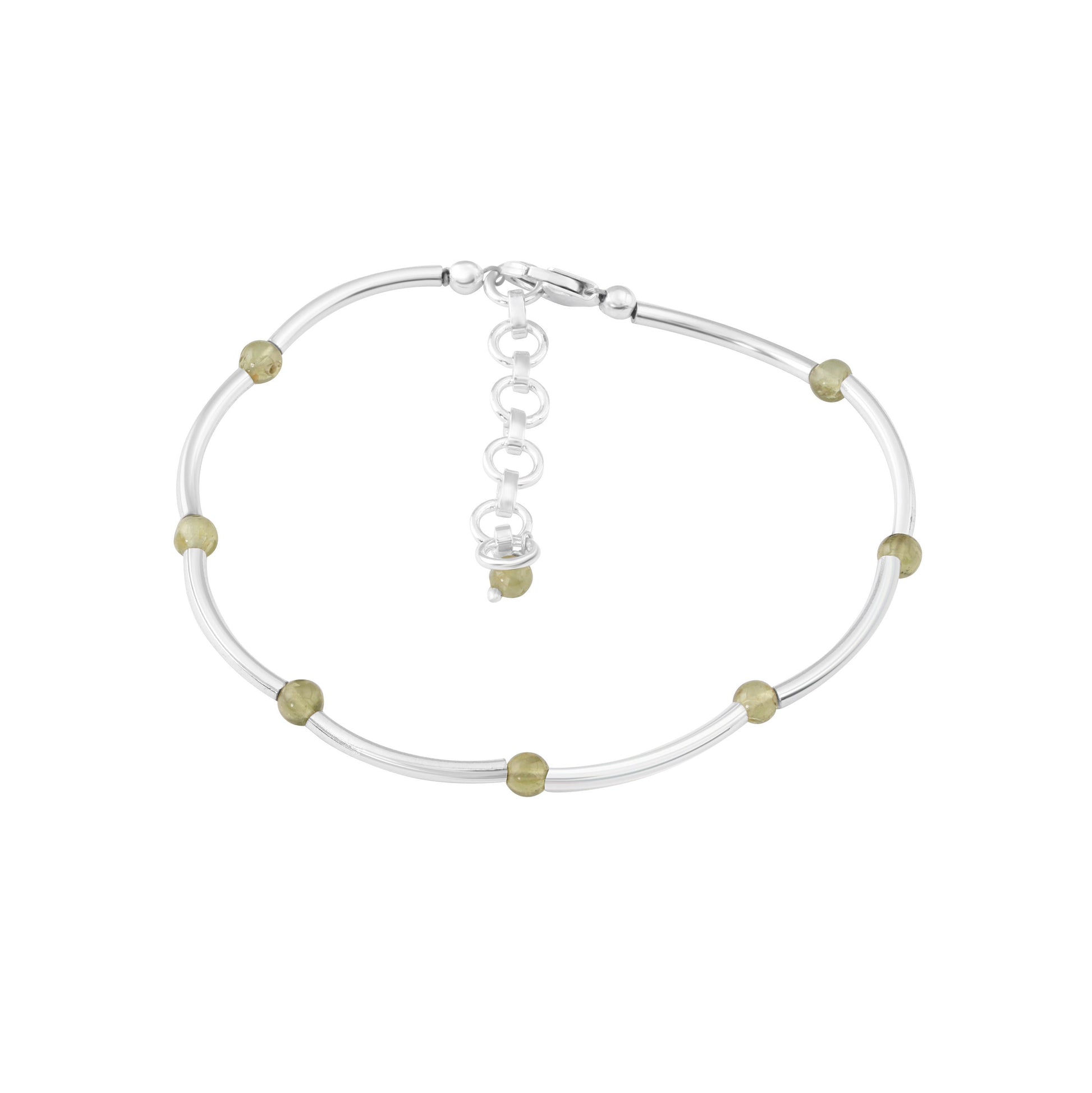 Genuine Peridot Beautiful Gemstones 925 SILVER Tubes Bracelet Anklet, Leo Zodiac, August Birthstone Gift, Australia, Zorbajewellers