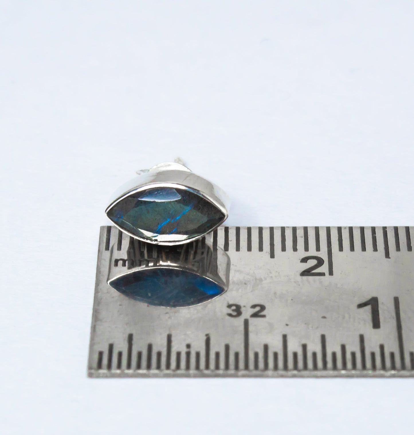 Leaf Shaped LABRADORITE Gemstones Minimalistic Stud Earrings, Simple LABRADORITE Gemstones Solid Stud Earrings, Australia, Zorbajewellers