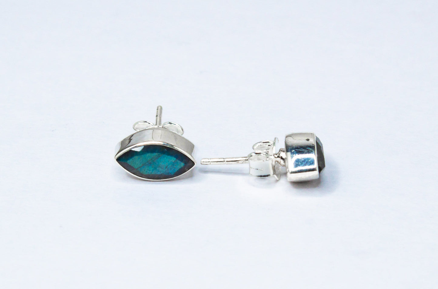 Leaf Shaped LABRADORITE Gemstones Minimalistic Stud Earrings, Simple LABRADORITE Gemstones Solid Stud Earrings, Australia, Zorbajewellers