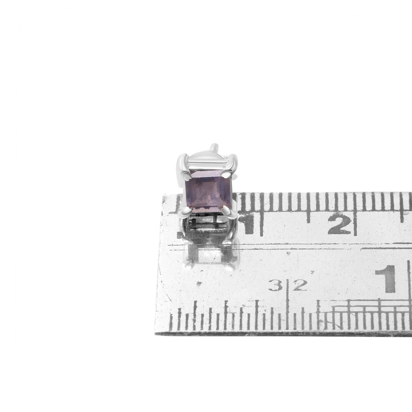 Genuine Iolite Square Gemstones 925 Sterling SILVER Prong Stud Earrings, Libra, Sagittarius Taurus Zodiac, September Birthstone Australia, Zorbajewellers