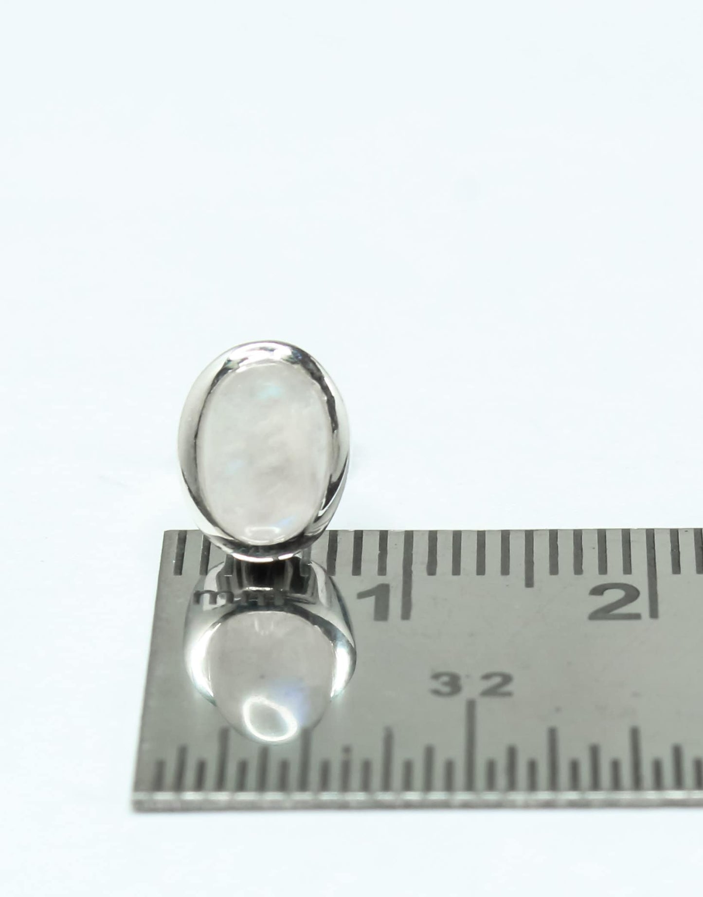 Oval Shaped MOONSTONE Gems Solid 925 Silver Minimalist Stud Earrings
