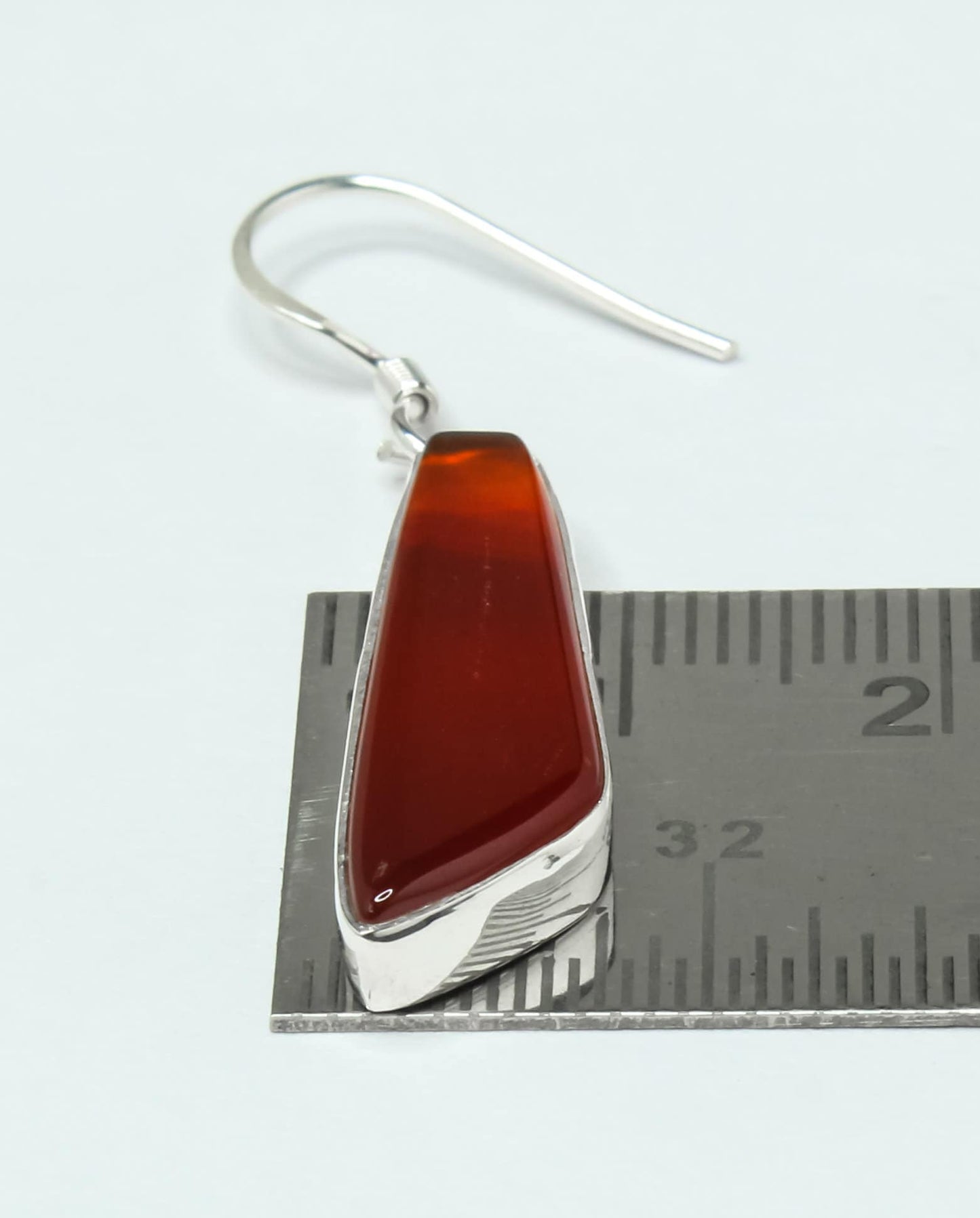 Quadrilateral CARNELIAN Gems 925 SILVER Minimalistic Style Earrings