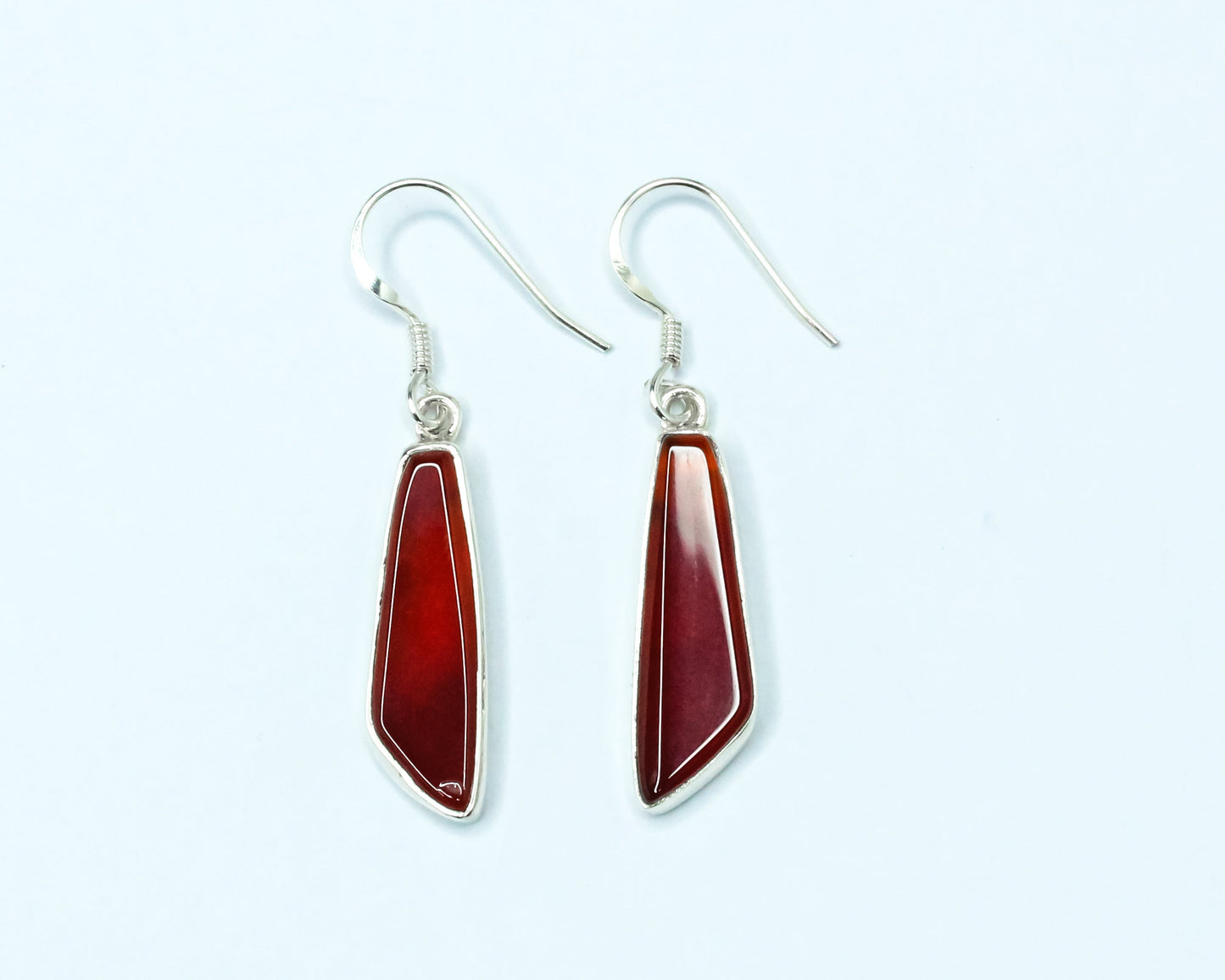 Quadrilateral CARNELIAN Gems 925 SILVER Minimalistic Style Earrings
