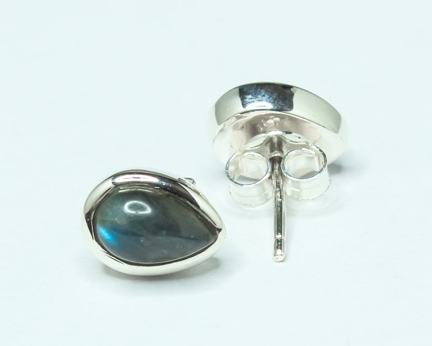 Pear/Teardrop LABRADORITE Gems 925 Sterling Silver Minimalist Studs