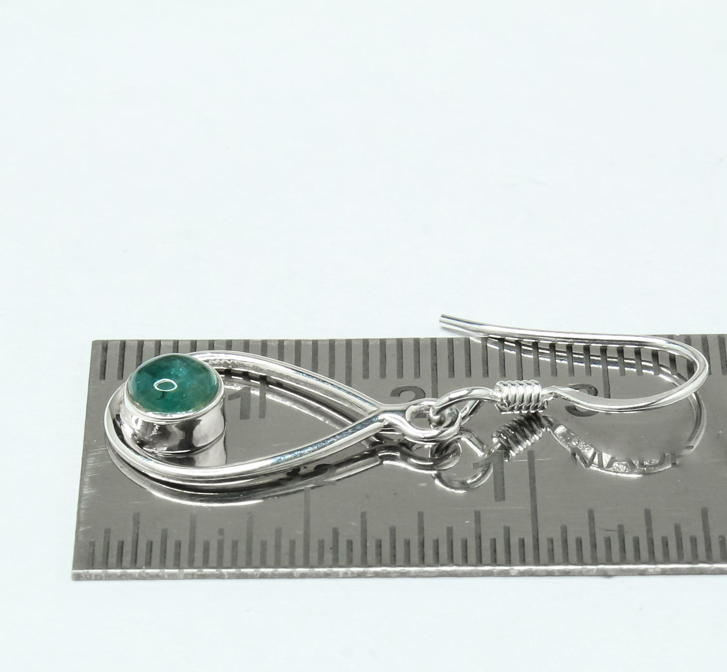 Pear/Teardrop Green APATITE Gems 925 SILVER Minimalist Drop Earrings