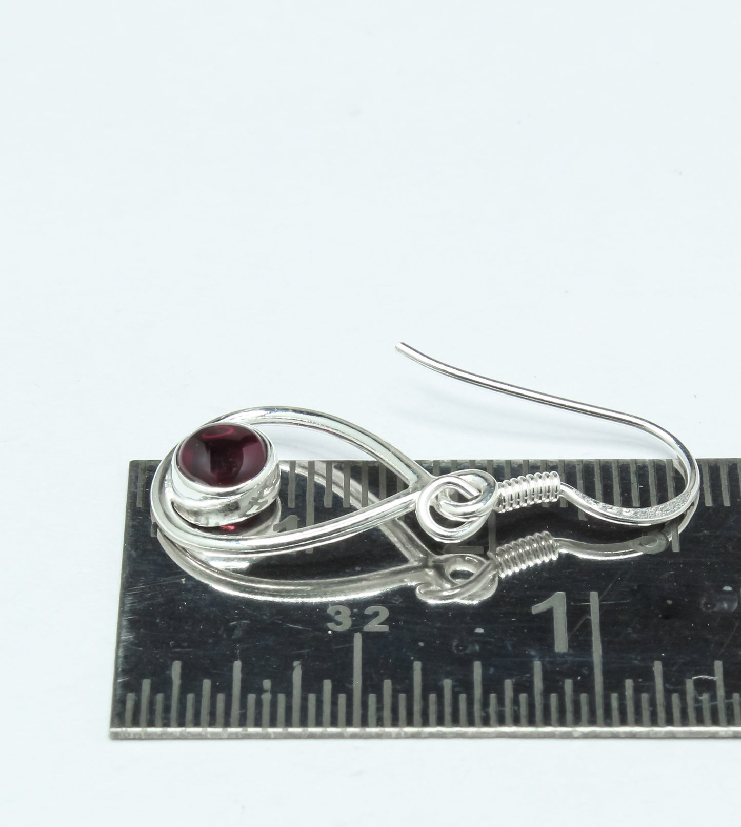Pear/Teardrop Genuine Red GARNET GEMS 925 SILVER Simple Drop Earrings