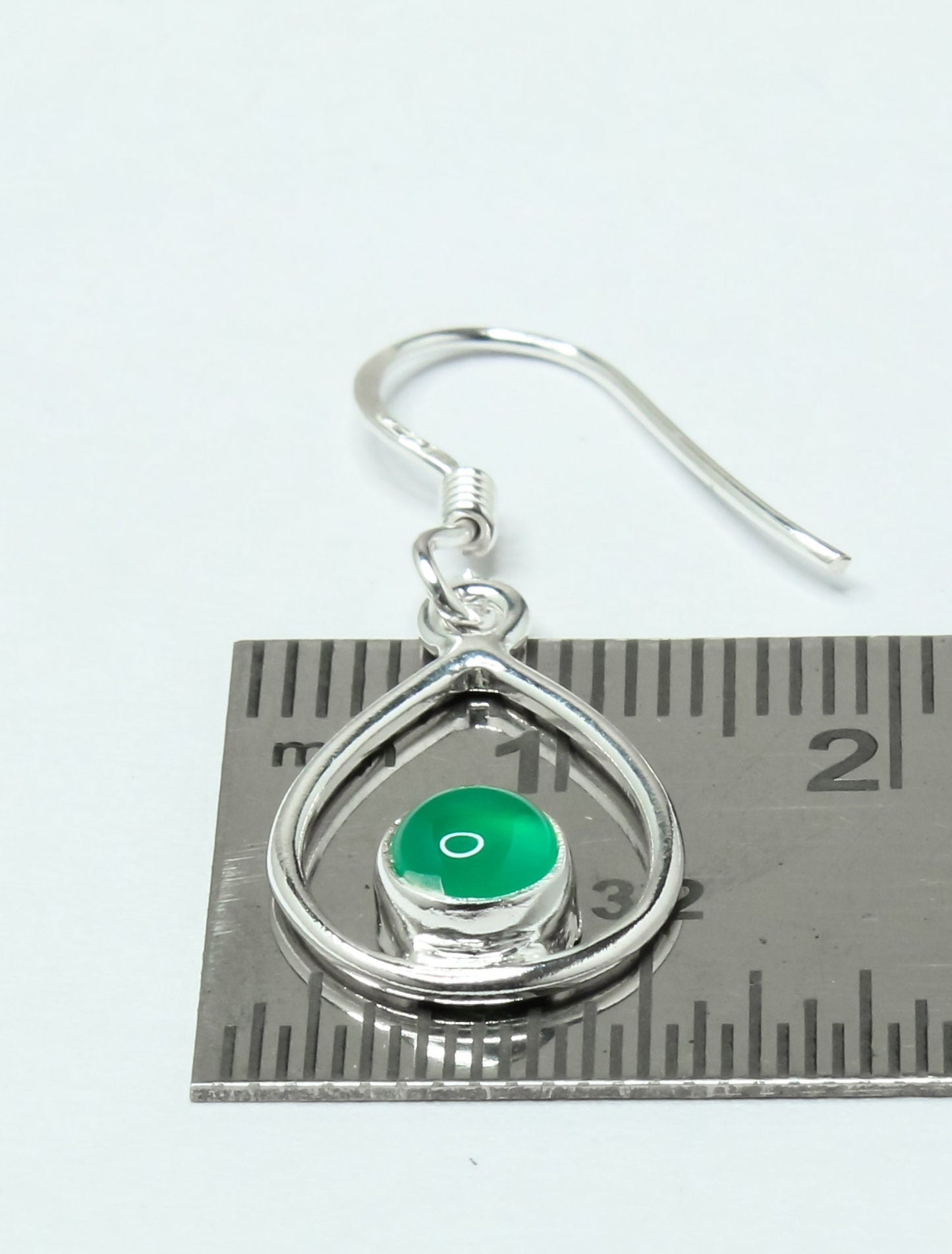 Pear/Teardrop Genuine GREEN ONYX Gems 925 SILVER Simple Drop Earrings