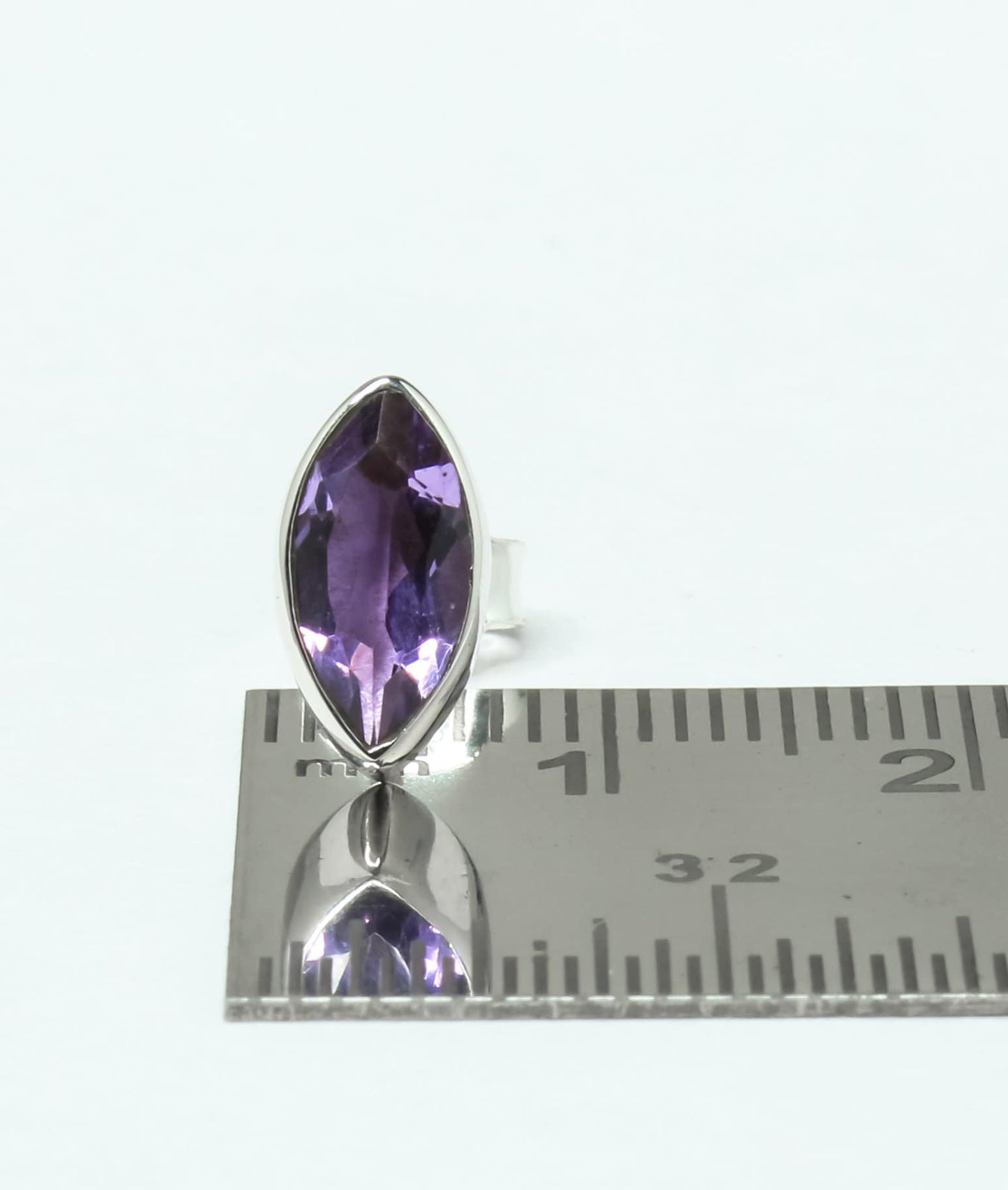 Leaf Shaped AMETHYST Solid 925 Silver Aquarius Zodiac Birthstone Studs