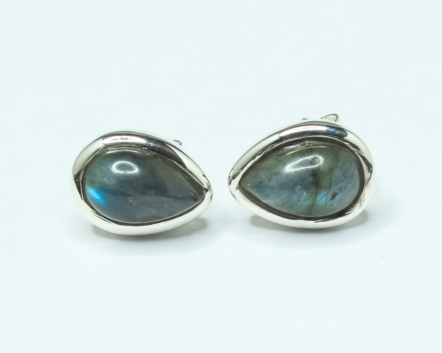 Pear/Teardrop LABRADORITE Gems 925 Sterling Silver Minimalist Studs