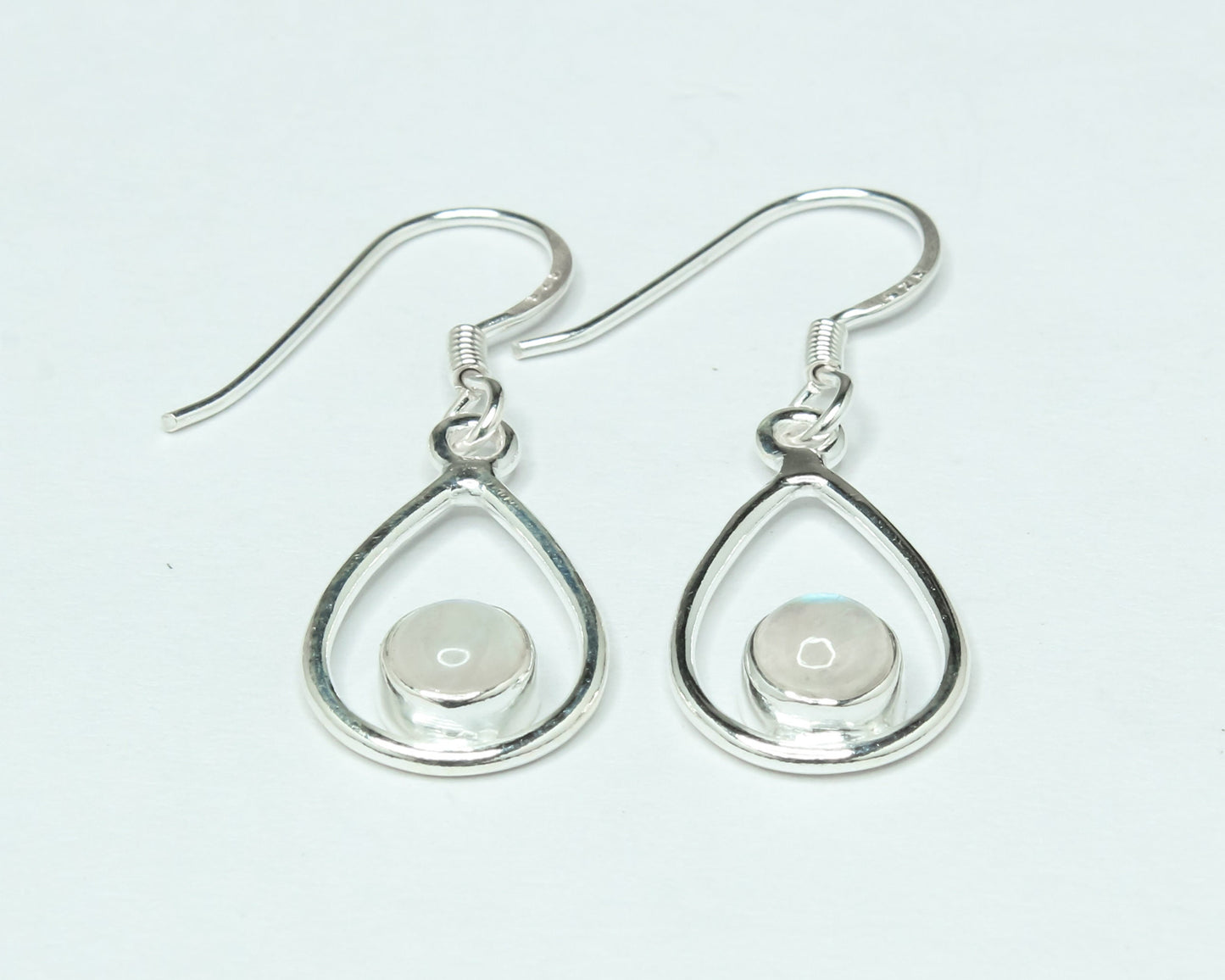 Pear/Teardrop Genuine MOONSTONE Gems 925 Sterling SILVER Drop Earrings