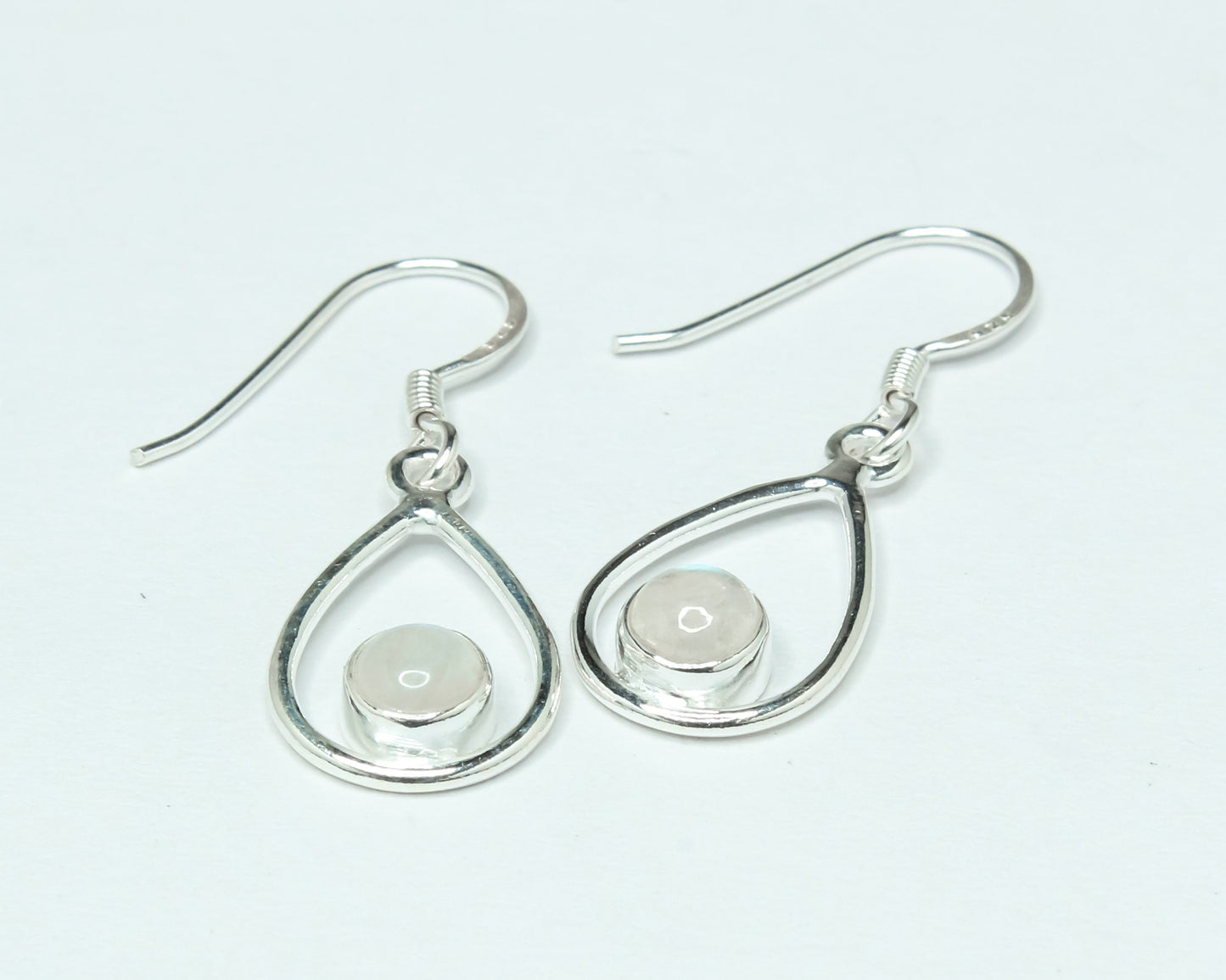 Pear/Teardrop Genuine MOONSTONE Gems 925 Sterling SILVER Drop Earrings