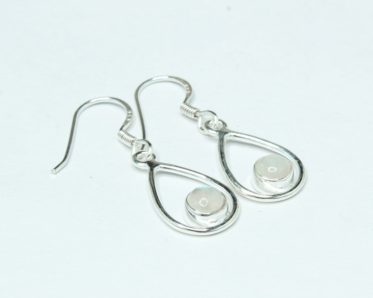 Pear/Teardrop Genuine MOONSTONE Gems 925 Sterling SILVER Drop Earrings
