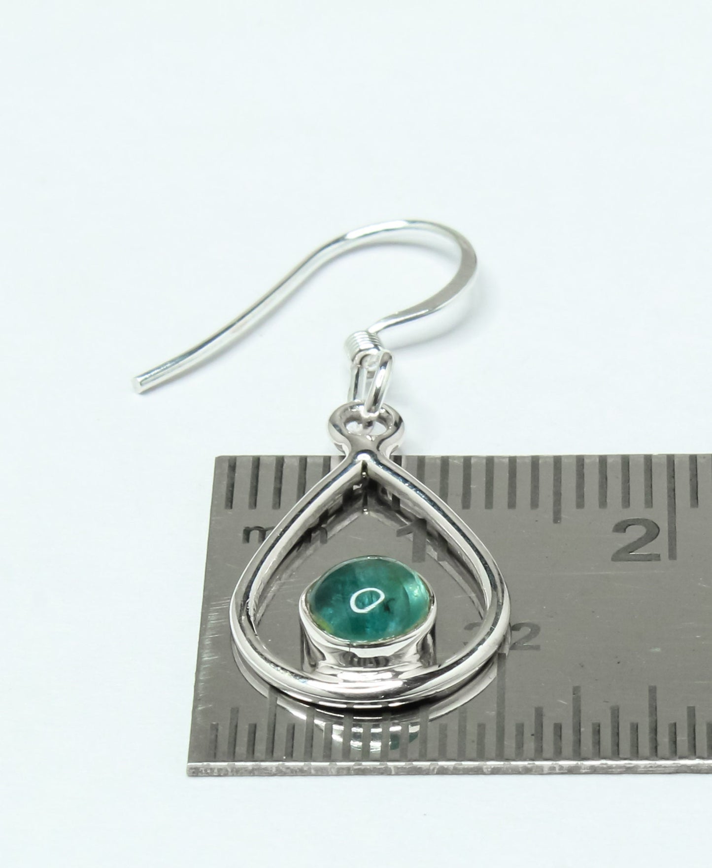 Pear/Teardrop Green APATITE Gems 925 SILVER Minimalist Drop Earrings