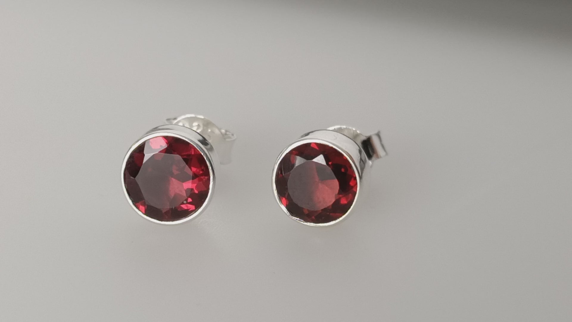 Genuine Red GARNET Rectangle GEMS 925 SILVER Stud Earrings, Rectangle –  Zorbajewellers