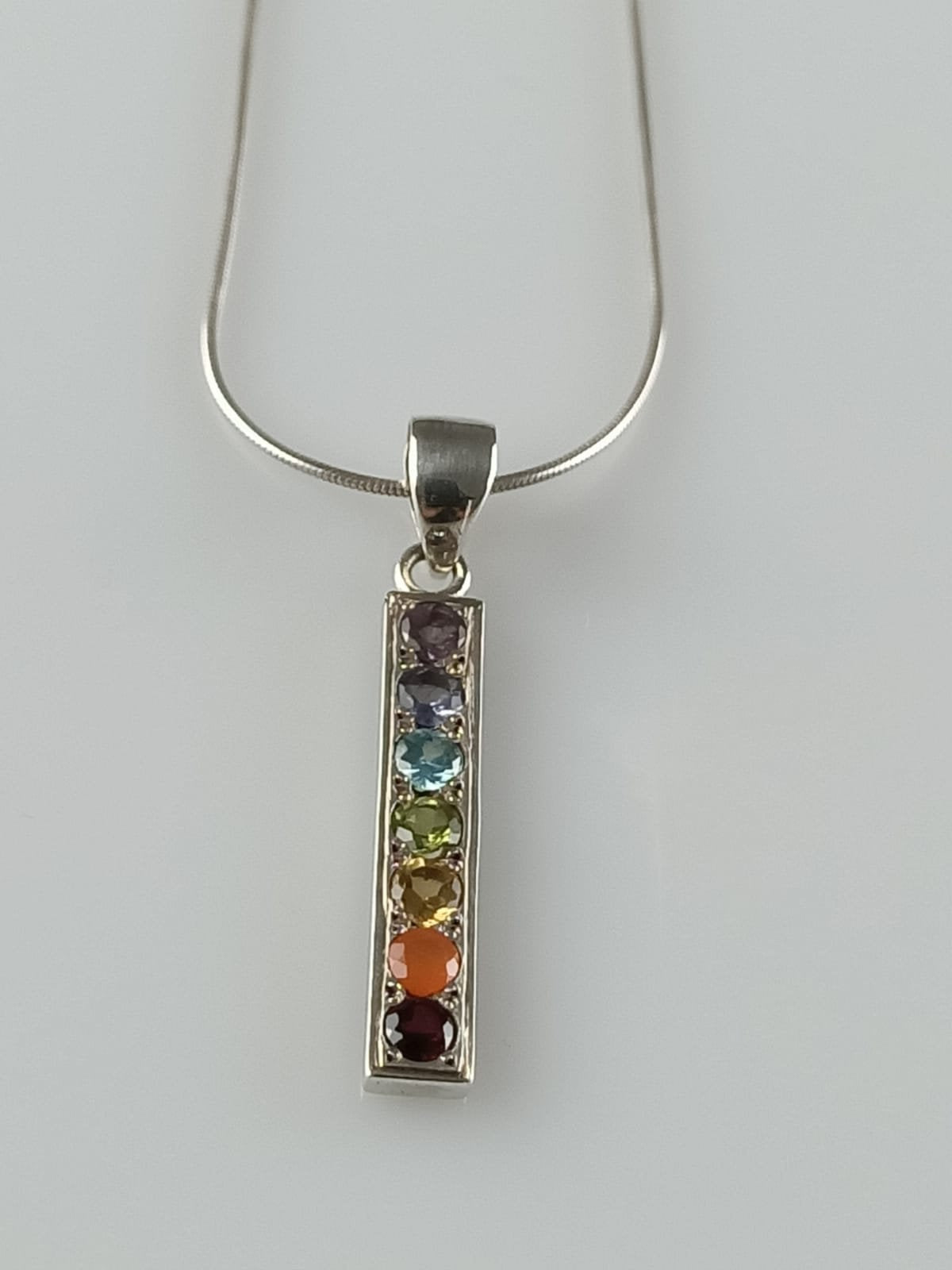 訳あり PS Pendant Gems with Chakra Silver ネックレス - hvc.com.do