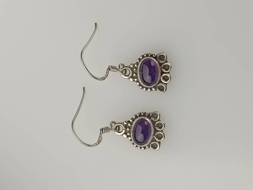 Oxidized amethyst earrings, bohemian amethyst earrings, oxidized silver earrings,  purple earrings, boho amethyst earrings, boho, Australia, Zorbajewellers