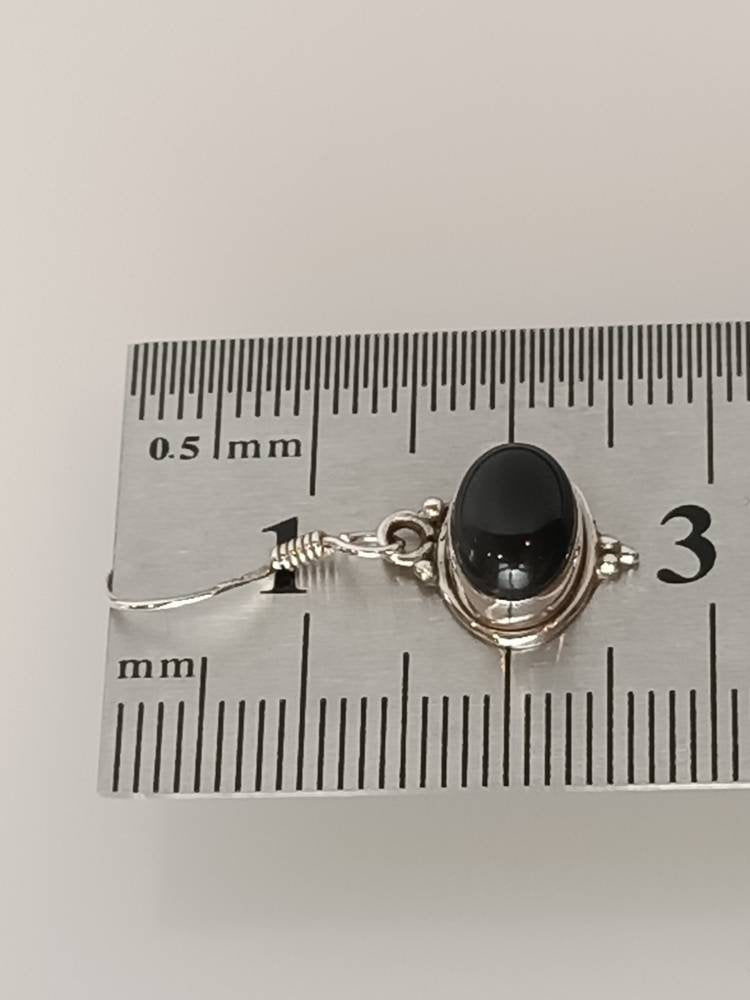 Black Onyx Earrings, black earrings, Boho black onyx earrings, black onyx silver earrings, bohemian silver earrings, minimalist, Australia, Zorbajewellers