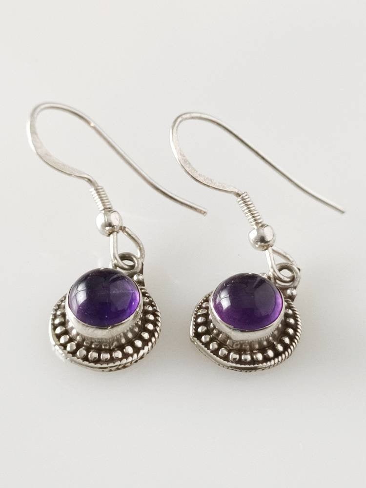 Oxidised Amethyst earrings, amethyst earrings, Purple earrings