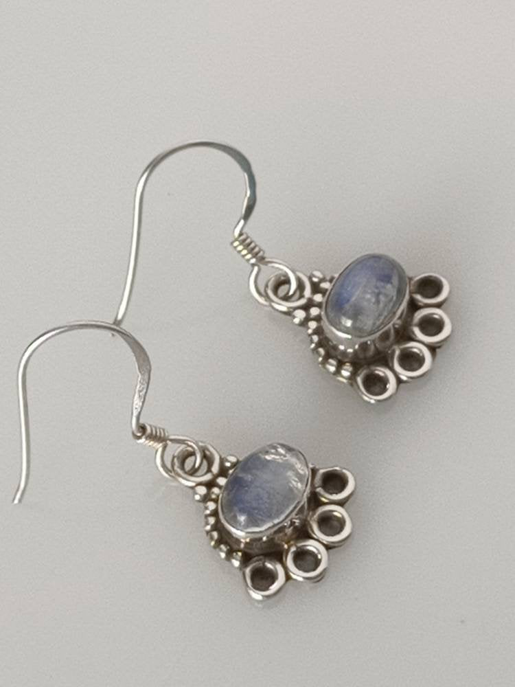 Oxidized boho  moonstone earrings in silver, oval moonstone earrings in oxidized silver, Cancer Zodiac, June birthstone, opaque, Australia, Zorbajewellers