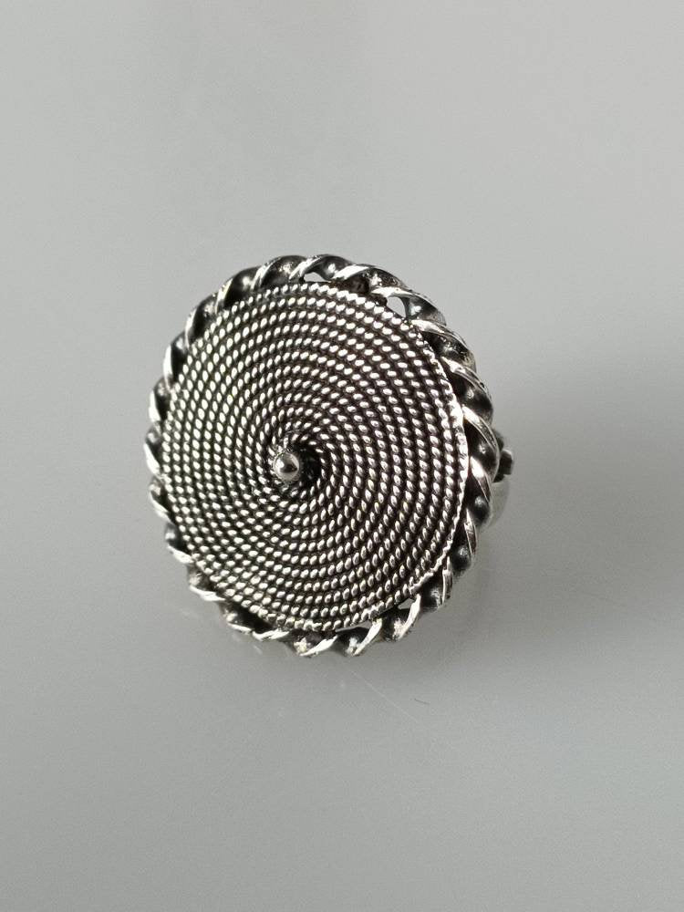 Oxidized silver ring, vintage style silver ring, boho silver ring, oxidized silver ring, bohemian silver ring, swirl pattern, Australia, Zorbajewellers