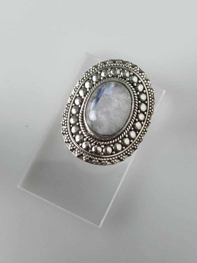 Bohemian moonstone ring, moonstone silver ring, big oval moonstone ring, oxidized moonstone ring, oxidized silver ring, boho ring, Australia, Zorbajewellers