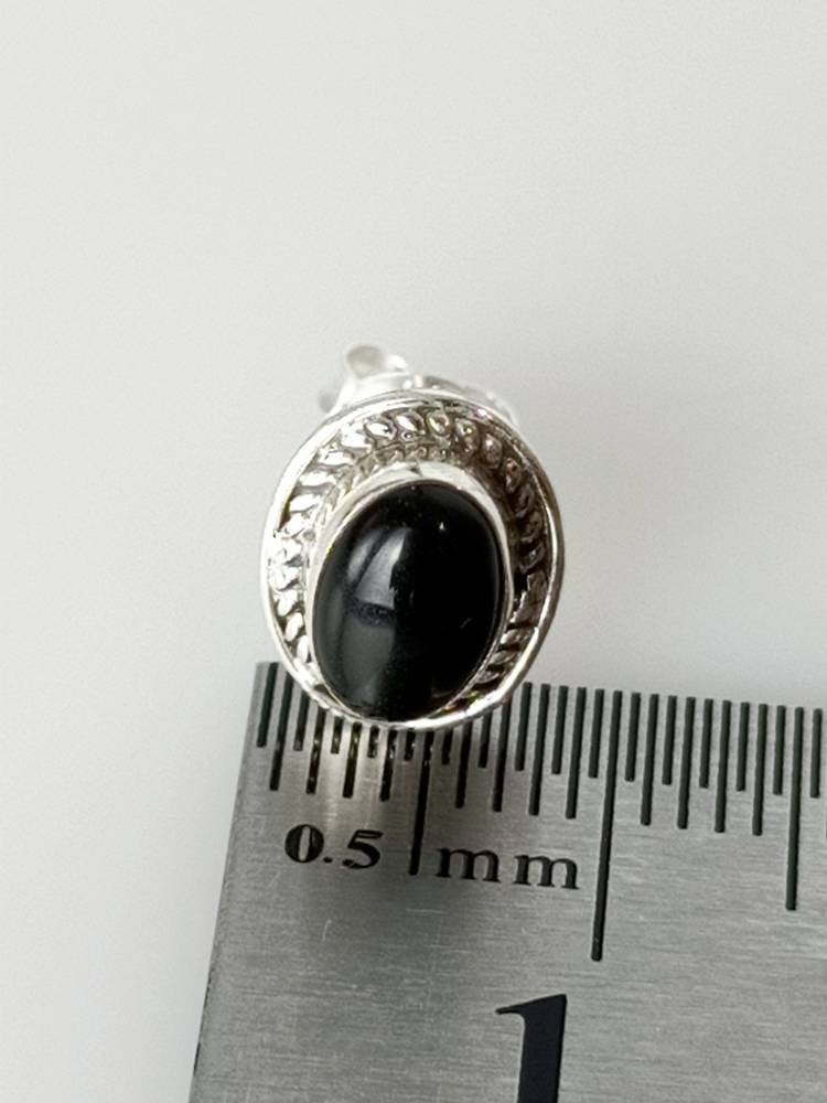 Black onyx stud earrings, black onyx silver earrings, black stud earrings, Onyx silver studs, minimalist stud earrings, Onyx stud, Australia, Zorbajewellers
