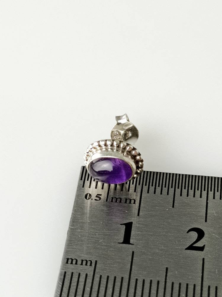 Amethyst stud earrings, Amethyst silver studs, purple amethyst studs, purple stud earrings, Minimalist studs, Bohemian studs, chic Australia, Zorbajewellers