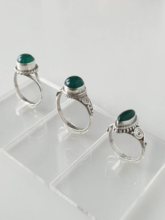 Green emerald ring, emerald ring, silver emerald ring, green gemstone ring, emerald silver ring, stackable emerald ring, boho, Australia, Zorbajewellers