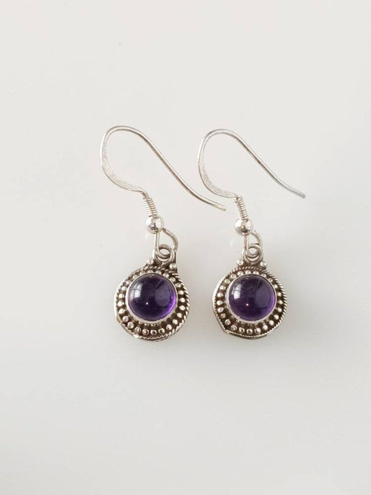 Oxidised Amethyst earrings, amethyst earrings, Purple earrings, amethyst earrings silver, oxidized silver earrings, boho earrings, Australia, Zorbajewellers