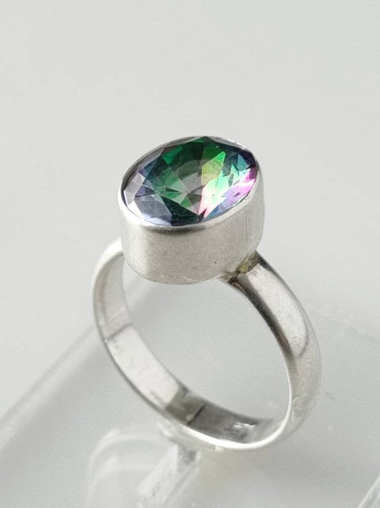 Mystic Topaz Ring, rainbow ring, Mystic topaz silver ring, topaz silver ring, multi-color ring, Sterling silver ring, Gemstone Australia, Zorbajewellers