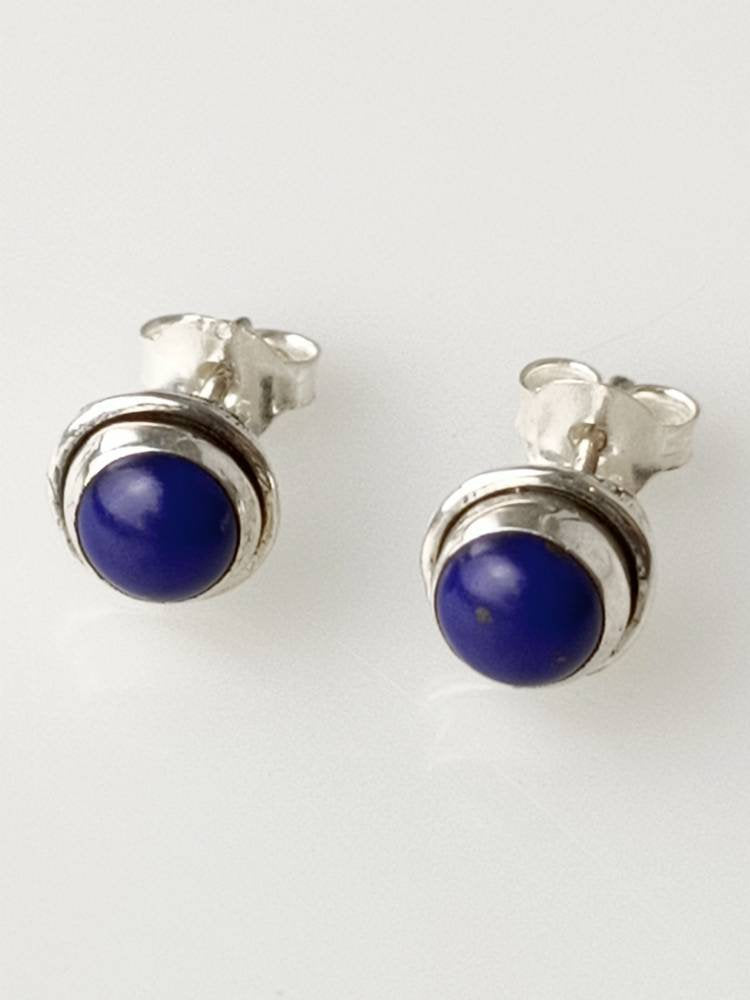 Blue lapis stud earrings, Minimalist blue stud earrings, lapis lazuli stud earrings, simple stud earrings, sterling silver studs, Australia, Zorbajewellers