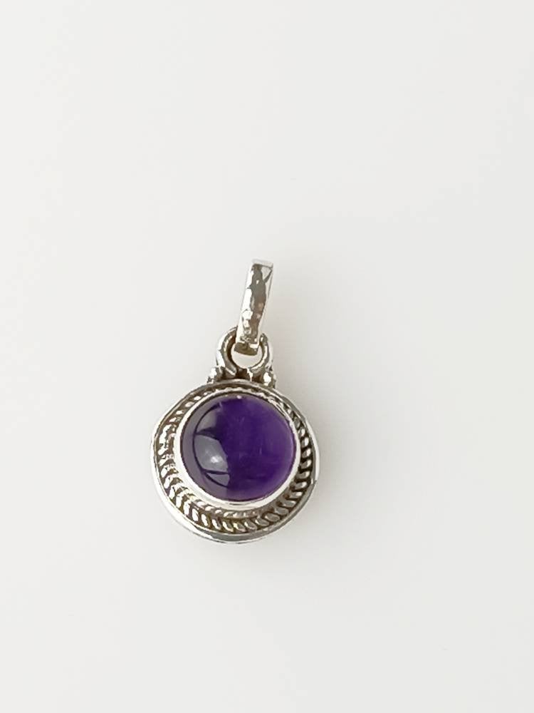 Minimalist Amethyst Pendant, Purple Solid 925 Sterling Silver Gemstone Oxidized Pendant, February Birthstone, Aquarius Zodiac, Australia, Zorbajewellers