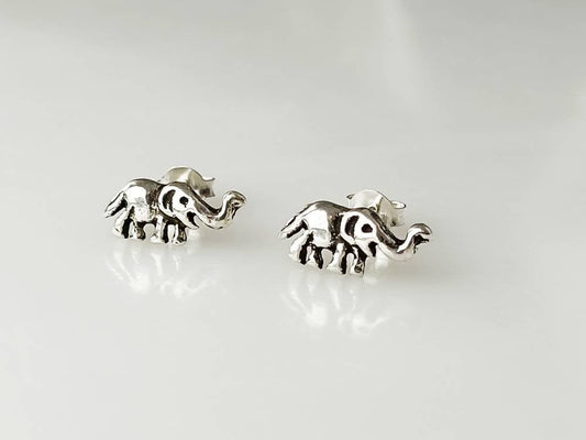Elephant sterling silver studs, Minimalist Animal Earrings, Nature Zoo Forrest Thailand India Safari Souvenir, Animal Lover Gift, Australia, Zorbajewellers