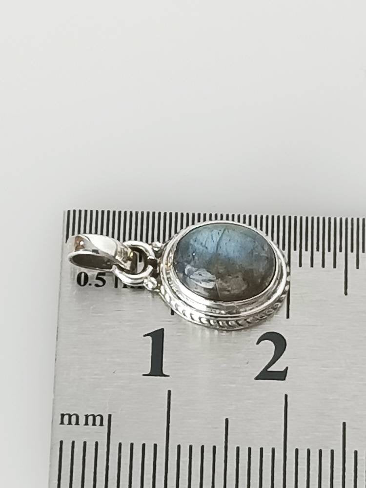 Minimalist oval genuine labradorite gemstone solid 925 sterling silver simple gray blue pendant, Gemini, Cancer Zodiac Gift, Australia, Zorbajewellers