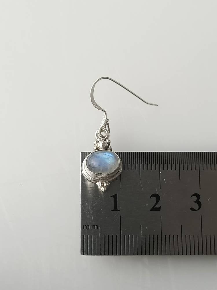 Oval moonstone gemstones silver earrings, boho moonstone earrings minimalist, oval earrings white, Cancer Zodiac, July birthstone, Australia, Zorbajewellers