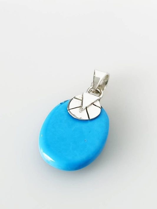 Simple TURQUOISE Gemstone SOLID 925 Sterling SILVER Boho Pendant, Bohemian Pendant, Sagittarius Zodiac December Birthstone Gift, Australia, Zorbajewellers