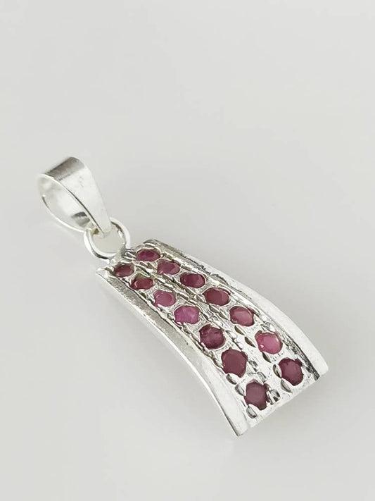 Genuine RUBY SOLID 925 Sterling SILVER Pendant, Red Ruby Gemstones Bohemian Style Pendant, Cancer Zodiac July Birthstone Gift, Australia, Zorbajewellers