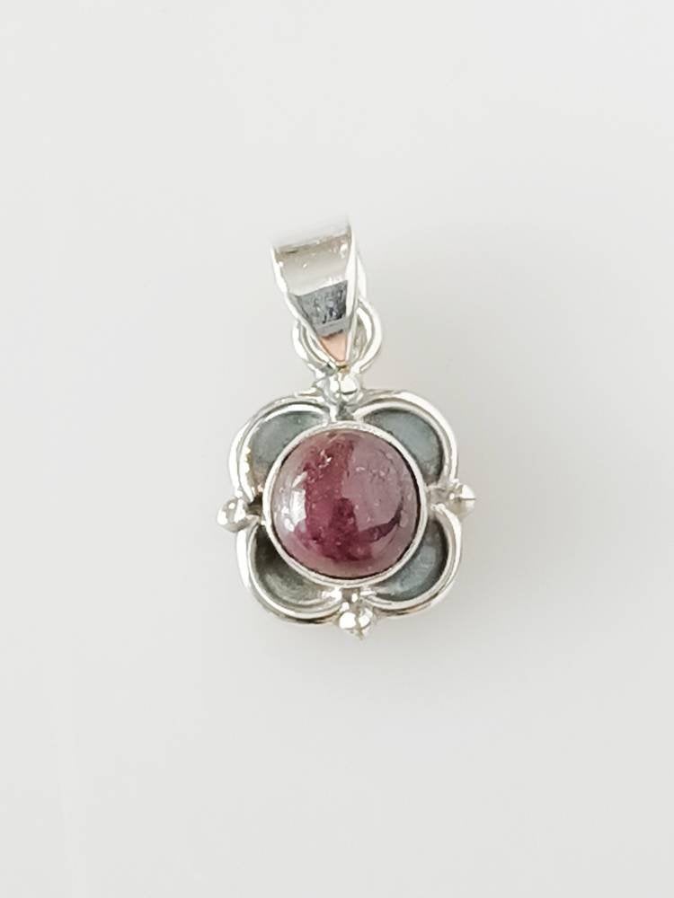 Minimalist Bohemian RUBY SOLID 925 Oxidized SILVER Pendant, Oxidized Silver Boho Ruby Pendant, Cancer Zodiac July Birthstone Gift, Australia, Zorbajewellers