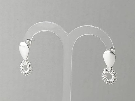 Solid 925 SILVER TEARDROP/PEAR Shaped Spring Hoop Stud Earrings, Unique Solid 925 Sterling Silver Minimalist Stud Earrings Gift,  Australia, Zorbajewellers