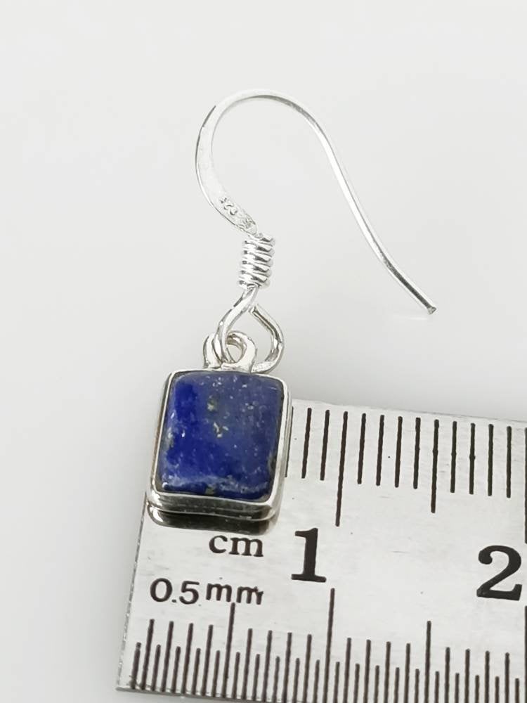 LAPIS LAZULI Gems Solid 925 SILVER Minimalist Earrings, Rectangle Blue Gems, December birthstone, Sagittarius, Capricorn gift, Australia, Zorbajewellers