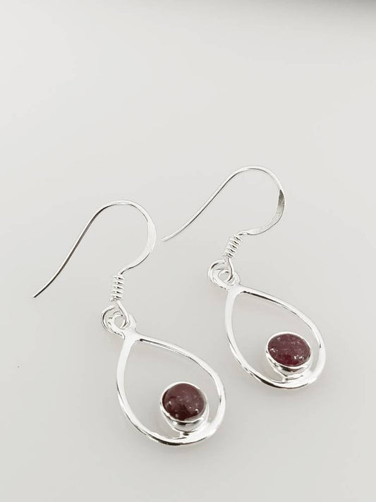 SOLID 925 Sterling SILVER Dainty RUBY Earrings, Round Ruby Gems Minimalist Silver Earrings, Cancer Zodiac July Birthstone Gift, Australia, Zorbajewellers